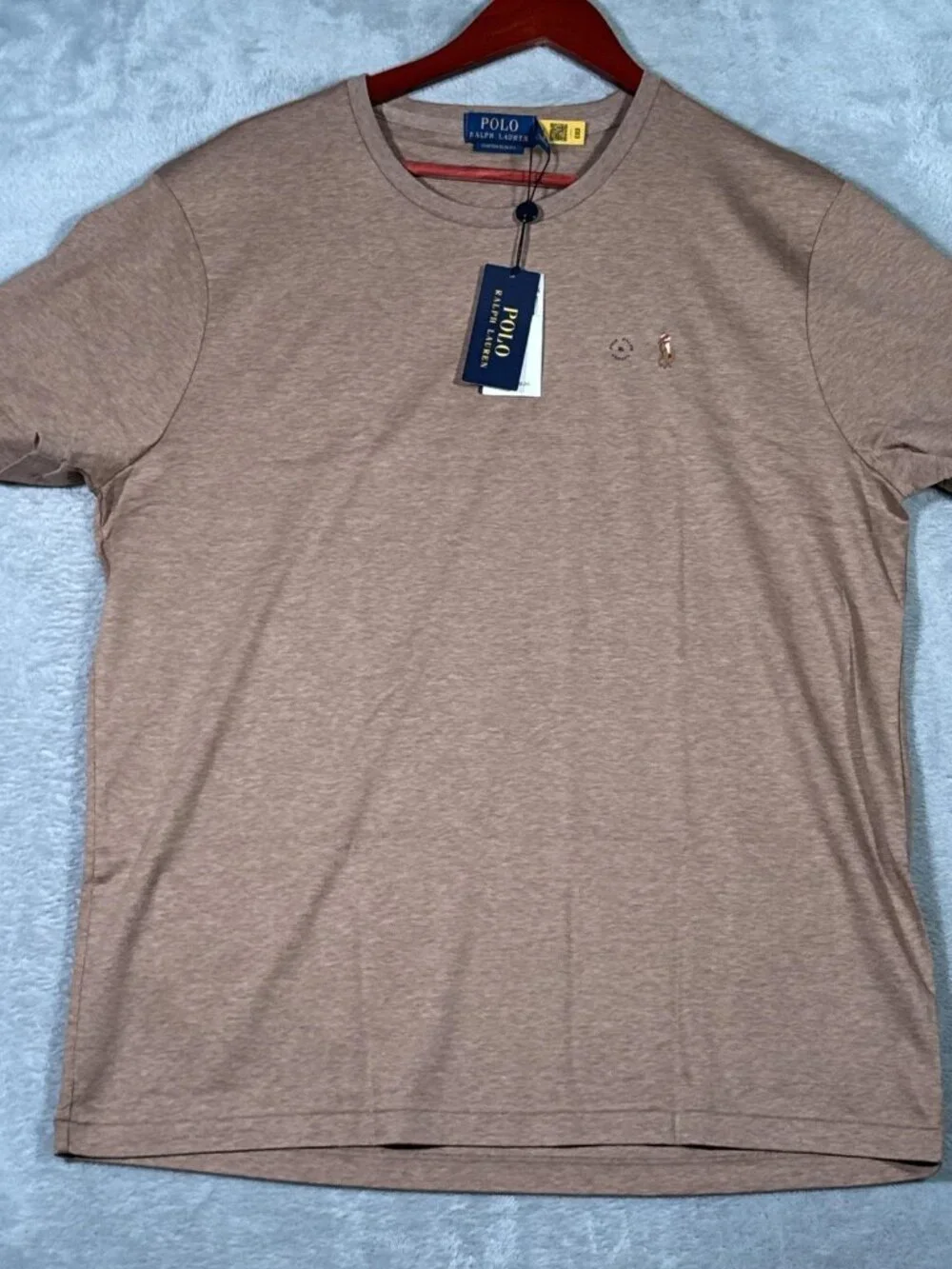 Polo Ralph Lauren Shirt Mens XL Brown Custom Slim Fit Classics Pony Logo Tee